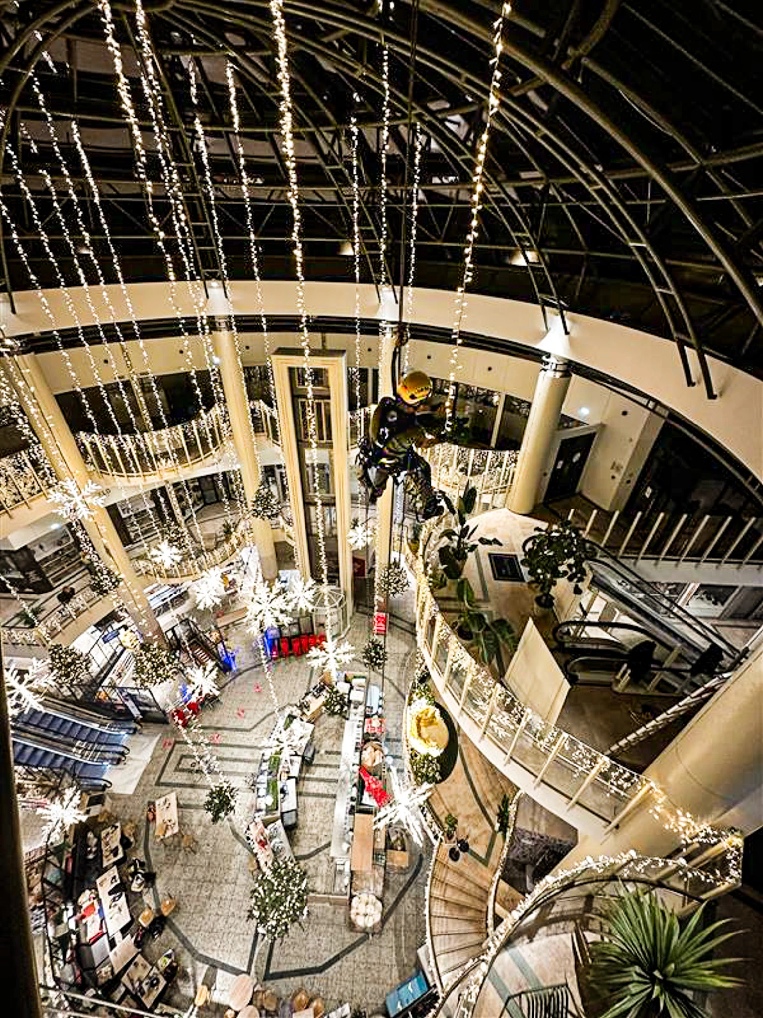 Intervention de cordistes MS Access pour la magie de noël chez DECOLED à Bordeaux (bâtiment) – 1